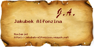 Jakubek Alfonzina névjegykártya